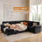 Upholstered Sofa With Ottoman-1405223238