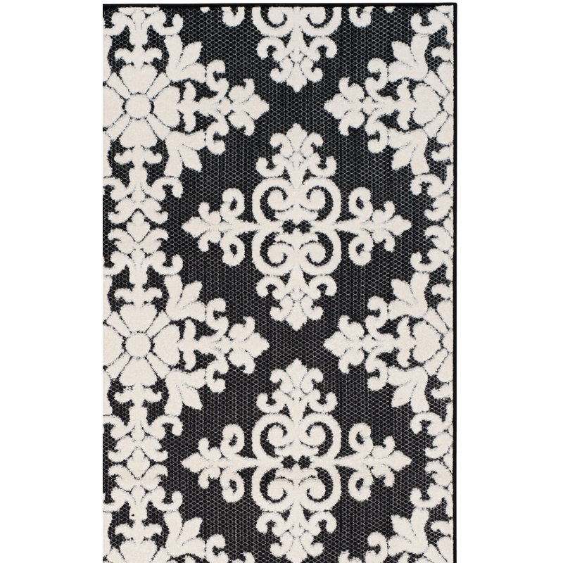 Tapis noir/crème Bryan, Rectangle 6 pi 7 po x 9 pi 6 po