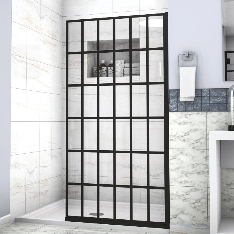 Porte de douche à porte coulissante simple sans cadre de l 38 po x H 72 po