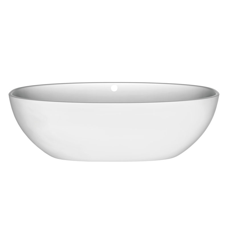 Barcelona Freestanding Soaking Bathtub, Matte White, 70" L x 34" W