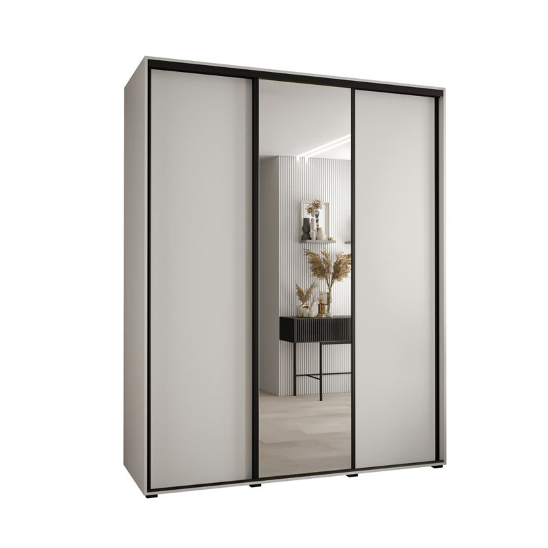 Aykan 3 Door Manufactured Wood Wardrobe, White