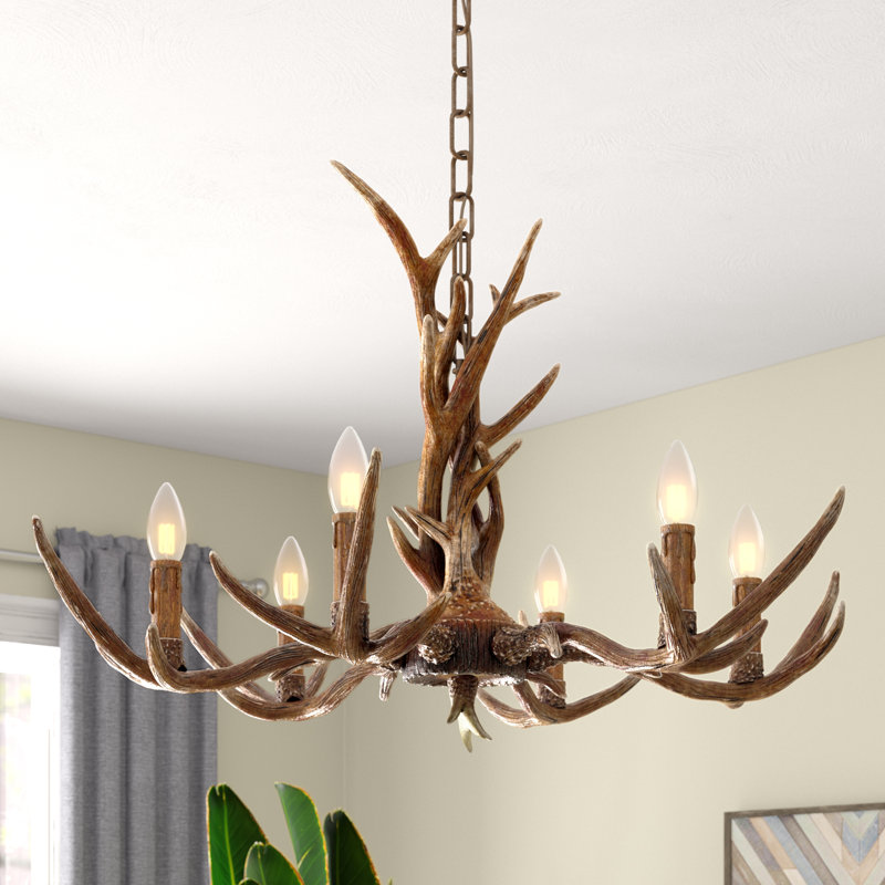 Lustre style chandelier 6 lumières Sylvia