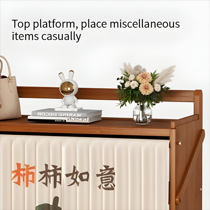 Multi-Layer Foldable Dustproof Shoe Cabinet For Home/Dormitory - Space-Saving Bamboo Storage Shelf, Tan