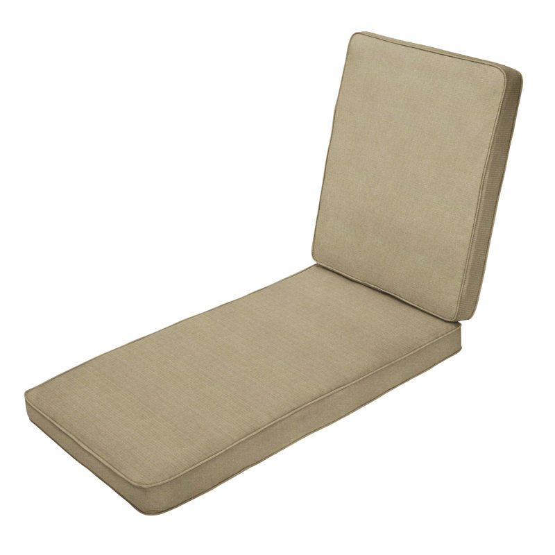 Outdoor 3'' Chaise Lounge Seat / Back Cushion, 3" H x 24" W x 73" D, Coral