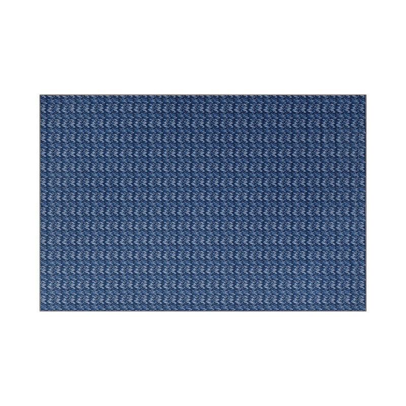 Printed Braided Rug 6x9 Modern Accent Rug with Non-Slip Backing, Stain-Resistant Solid Color Floor Mats, Foldable Soft Low Pile Indoor Carpet for Living Room, Bedroom, Kitchen, Blue