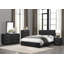 Contemporain durable en similicuir noir qui recouvre la commode 1 pièce à tiroirs de ton argent