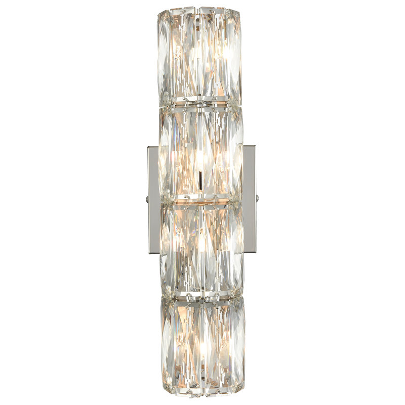 Applique murale en acier inoxydable Hornes, H 15,75 po x l 4,72 po x P 3,94 po, Nickel brossé, Quatre lumières