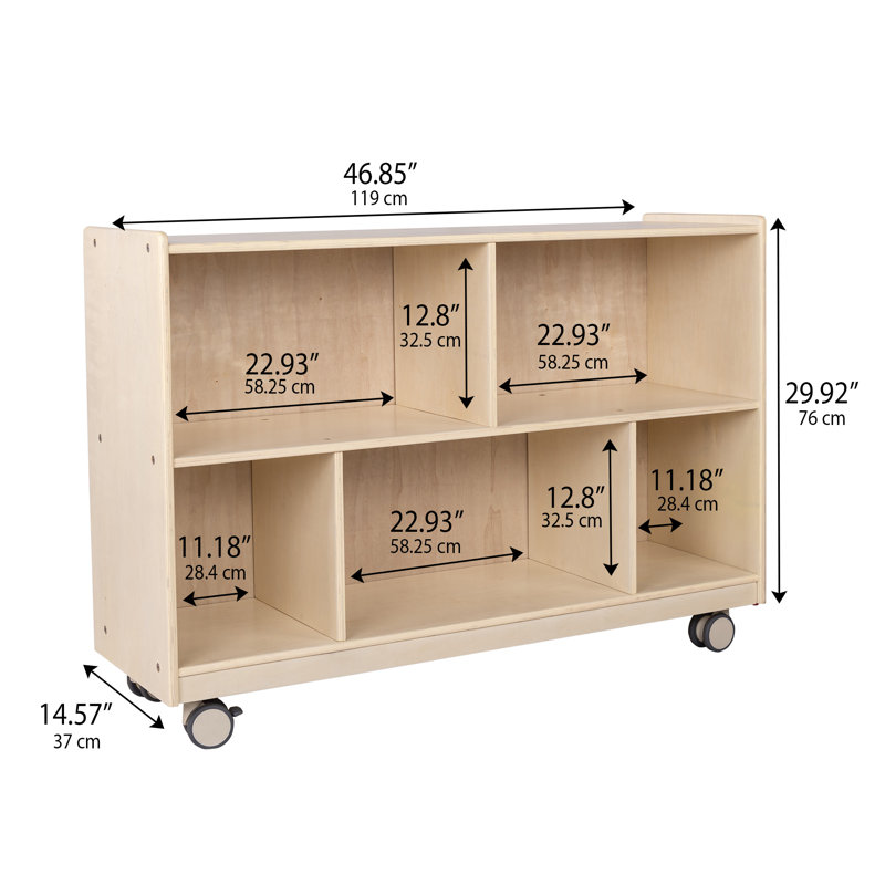 Rangement mobile à 2 tablettes H 30 po - assemblé