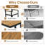 Ensemble de salle à manger de patio 6 pièces avec table, chaises et banc-2124162227