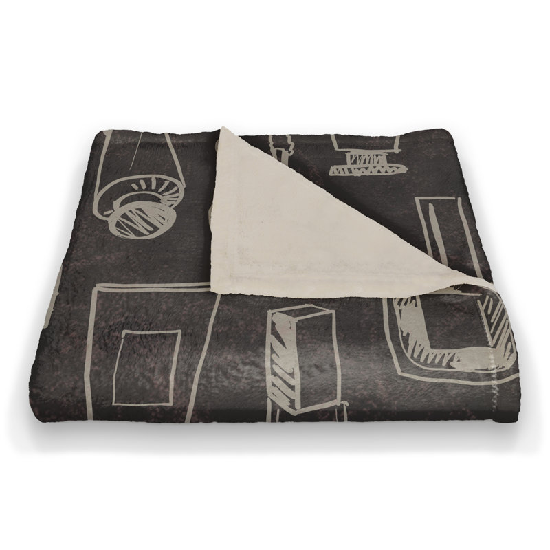 Hand Woven Throw Blanket, White/Black
