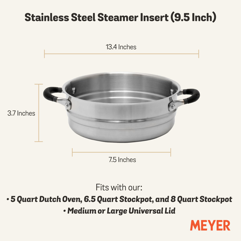 Meyer Accent Series Stainless Steel Steamer Insert, 5-Quart