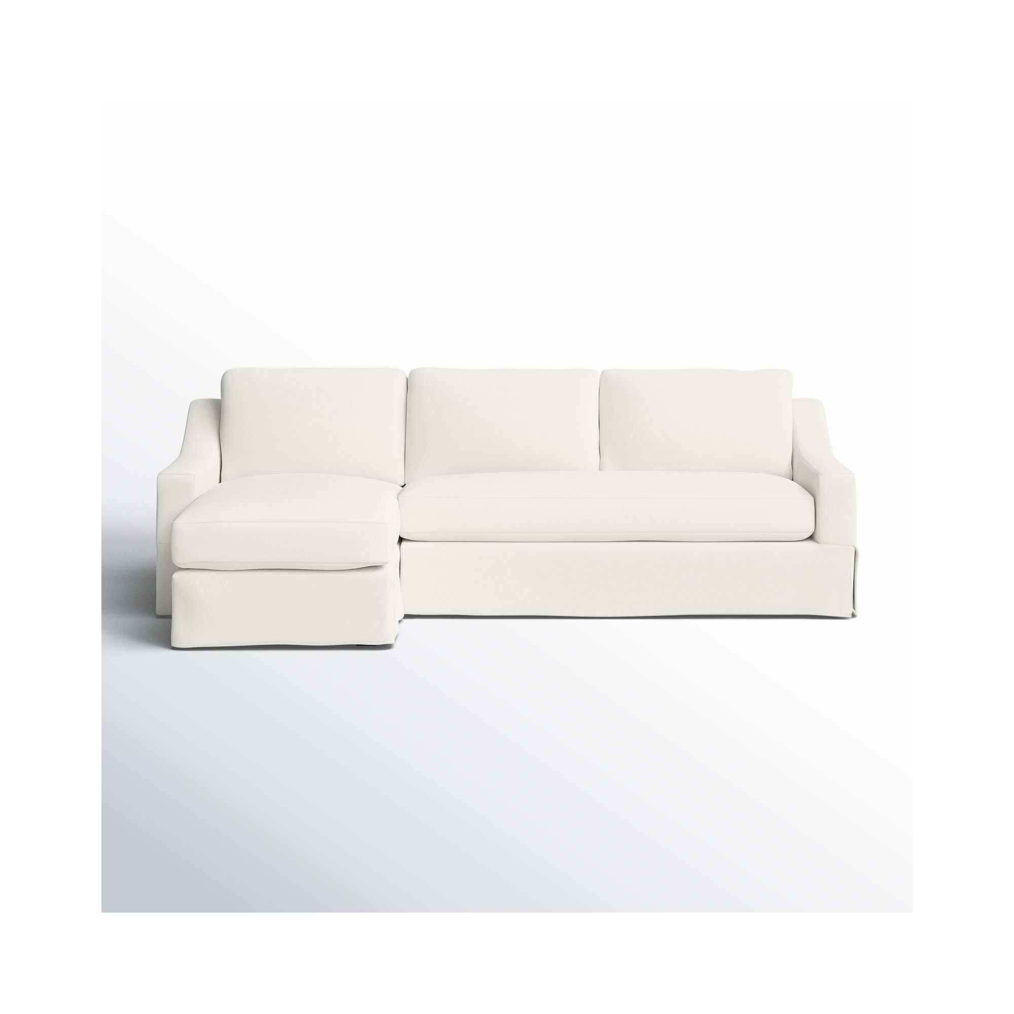 Cranbrook Upholstered L-Sectional, Bayou Off White Canvas, Left Hand Facing