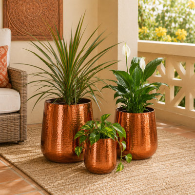 Ensemble de pots à fleurs en métal 3 pièces Timblin