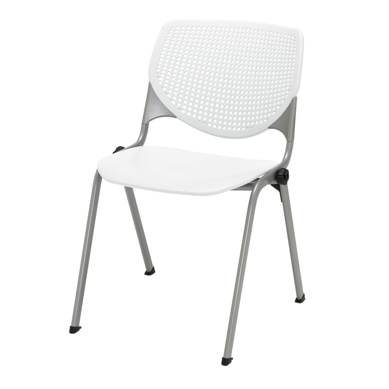 Chaise empilable sans accoudoirs Kool, Blanc, Poudre noire, Blanc