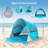 Pop Up Beach Tent Sun Shelter With Upf50+ Uv Protection, Instant Easy Setup Popup Beach Shade Canopy For 3 Person, Portable & Foldable With Carring Bag, 87 ×57×47 In, Blue-124977238-124977242
