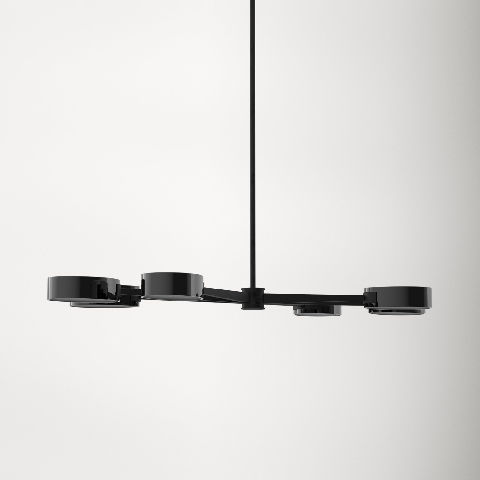 Sandiso 6 - Light Metal Dimmable Sputnik Chandelier, Carbide Black/Black Chrome
