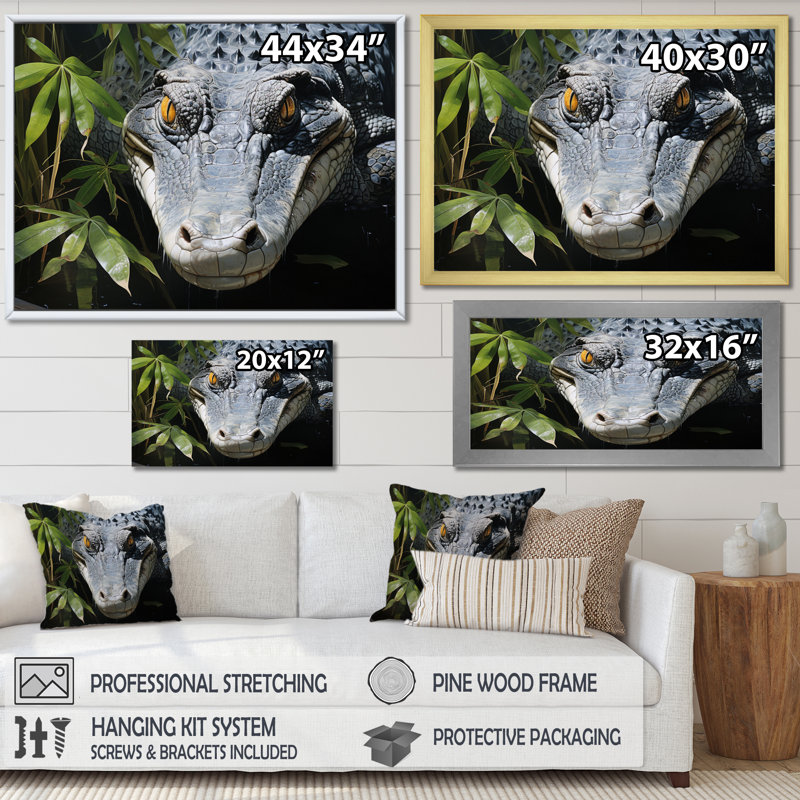 Crocodiles d'Afrique, Toile tendue, H 30 po x l 40 po x P 1,5 po