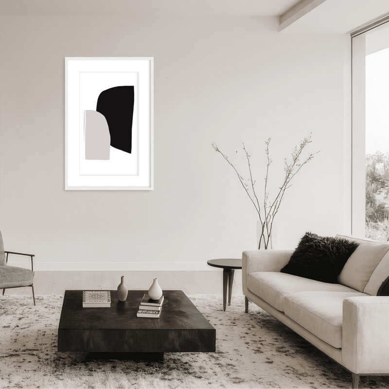 Abstractions No 5 Print by Anastasia Sawall, 36" H x 24" W x 1.125" D, Beige, Framed Matted Print