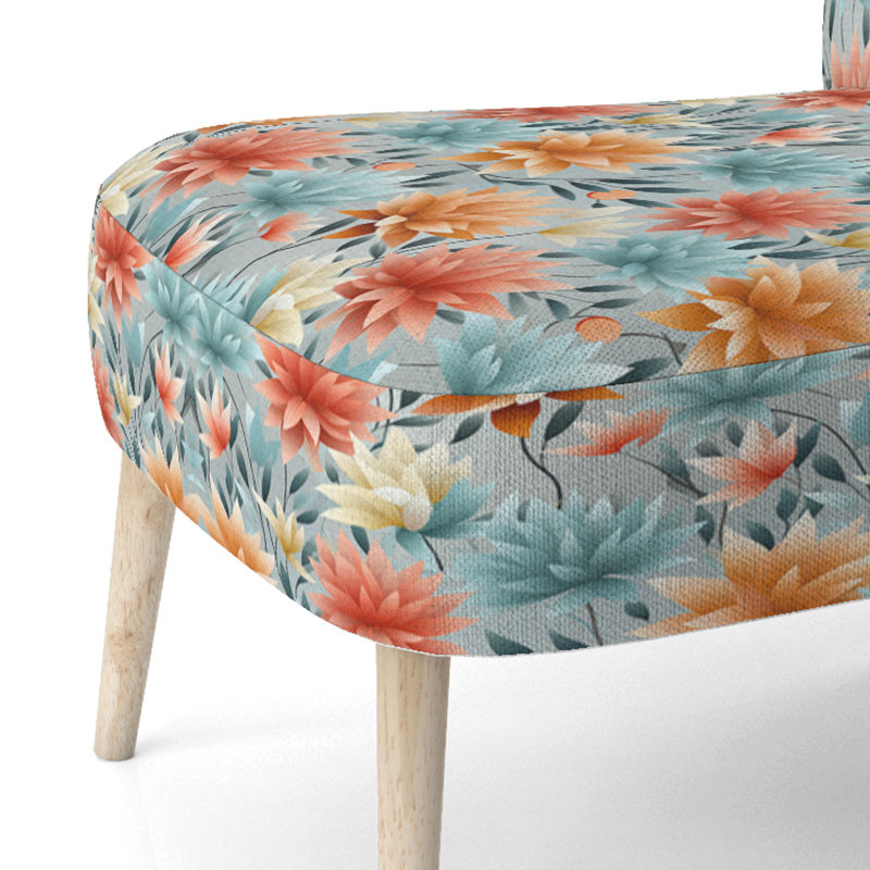 Blissful Mindfulness Mediation - Chaise d'appoint rembourrée Farmhouse, chaise d'appoint Coral