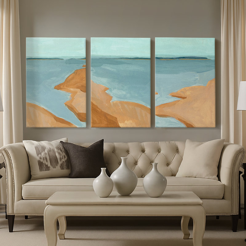«Out on the Sandbar I», toile tendue sur mesure - 3 pièces
