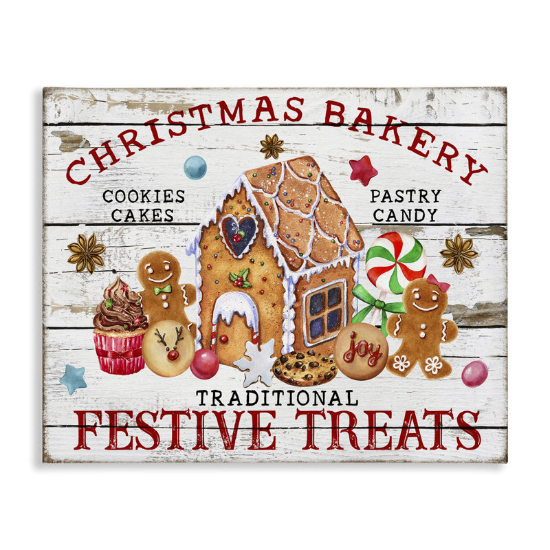 Art mural sur toile Festive Treats Bakery par Creatif Belle, H 24 po x l 30 po