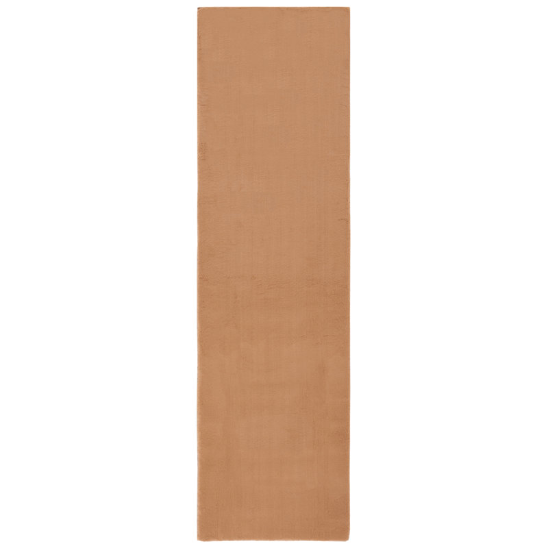 Faux Rabbit Fur 500 Area Rug In Brown, Runner 2'3" x 8'