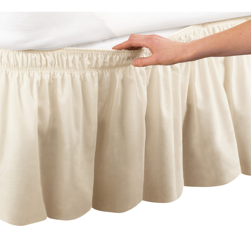 Ruffled Wrap Around Bed Skirt, Ivory, Queen