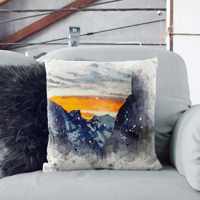 Sunset over Yosemite Cushion with Filling