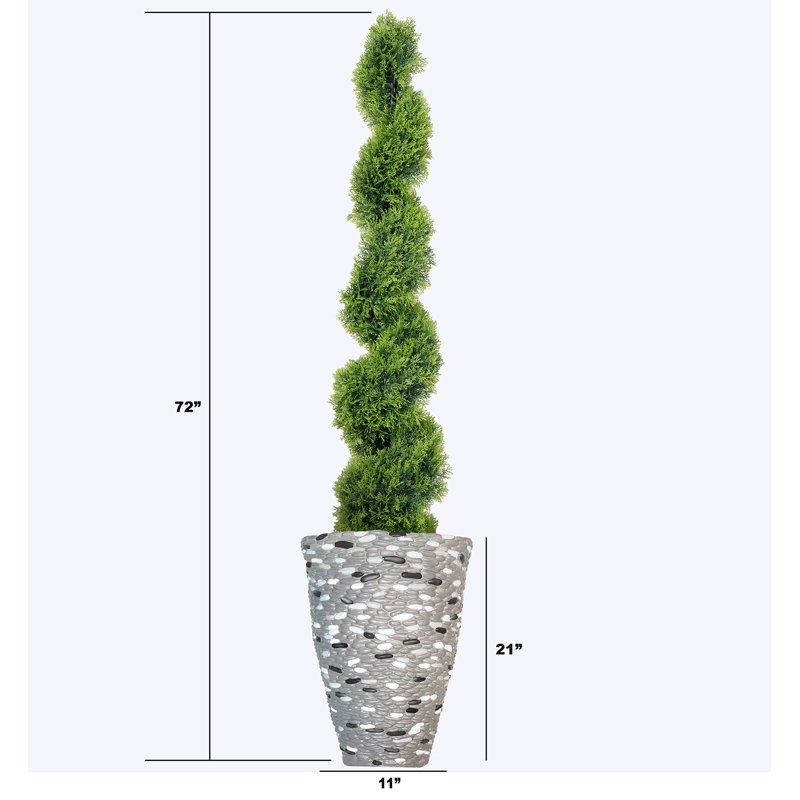 Hearn 72'' Faux Topiary in Fiberstone Planter