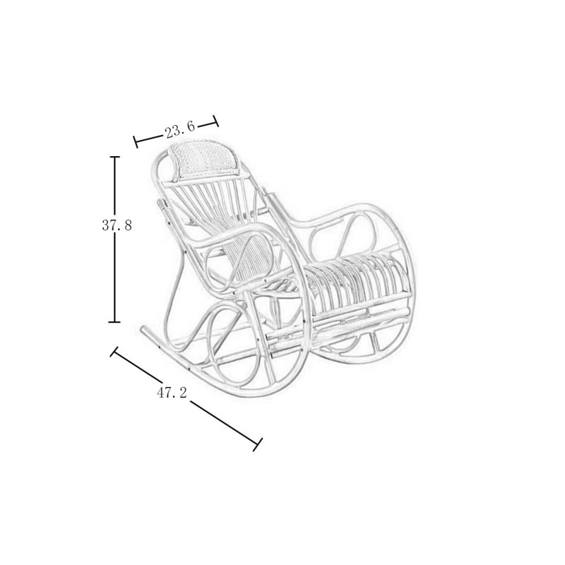 Chaise berçante en rotin