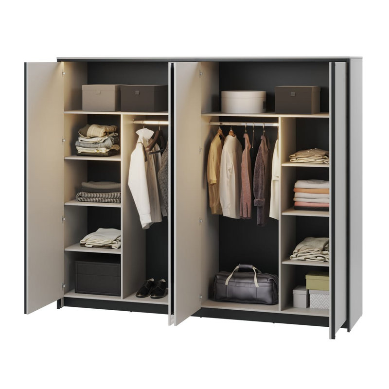 Michaeal 4 Door Manufactured Wood Wardrobe