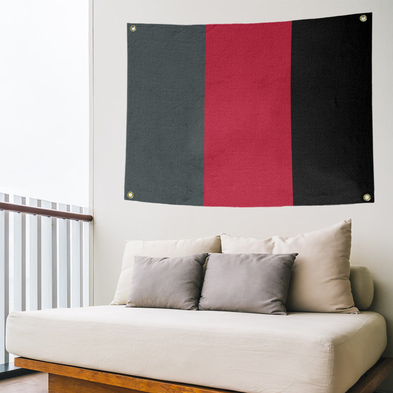 Tapisserie de polyester Las Vegas, H 59 po x l 80 po x P 2 po, Gris acier / rouge / noir