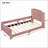Twin Size Upholstered Platform Daybed with Classic Stripe Headboard, No Box Spring Needed, Pink - Pine Wood MDF Frame for Bedroom/Guest Room-908583253