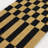 Checkerboard Stripe Black Geometric Doormat