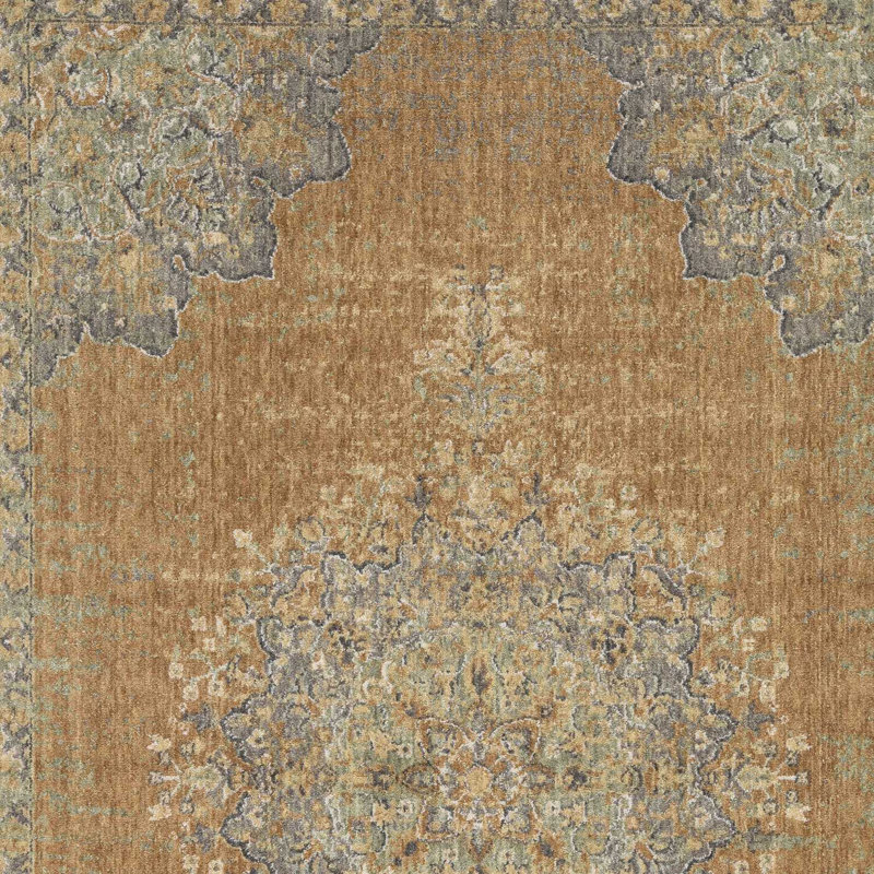 Tapis brun / beige en laine 3 pi 3 po x 5 pi 3 po