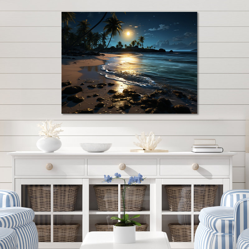 " Beach Silent Night III ", 12" H x 20" W x 1" D