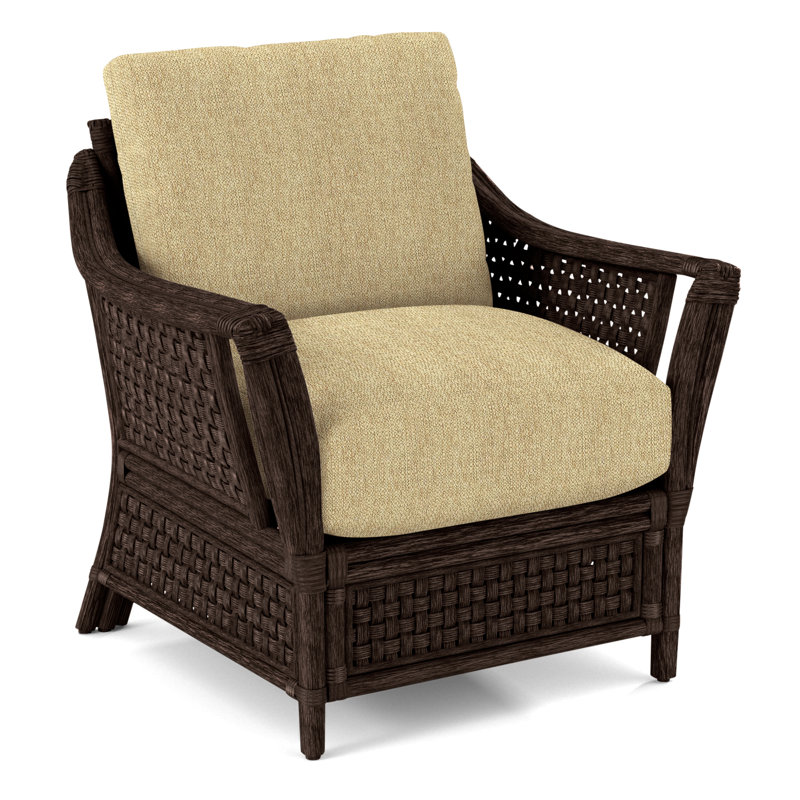 Boca Upholstered Armchair, Java, Green and Blue Stripe; 0252-54