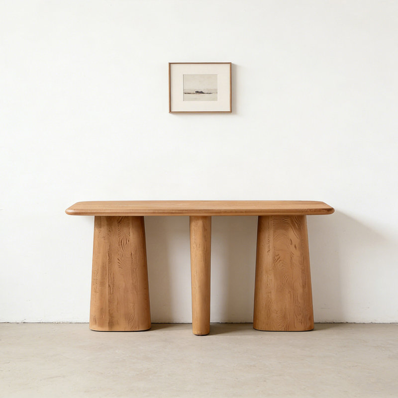 Console Retro Minimalist Art, H 33,46 po x l 70,87 po x P 13,78 po, Bois naturel