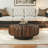 Round Solid Wood Carved Coffee Table-2071774337