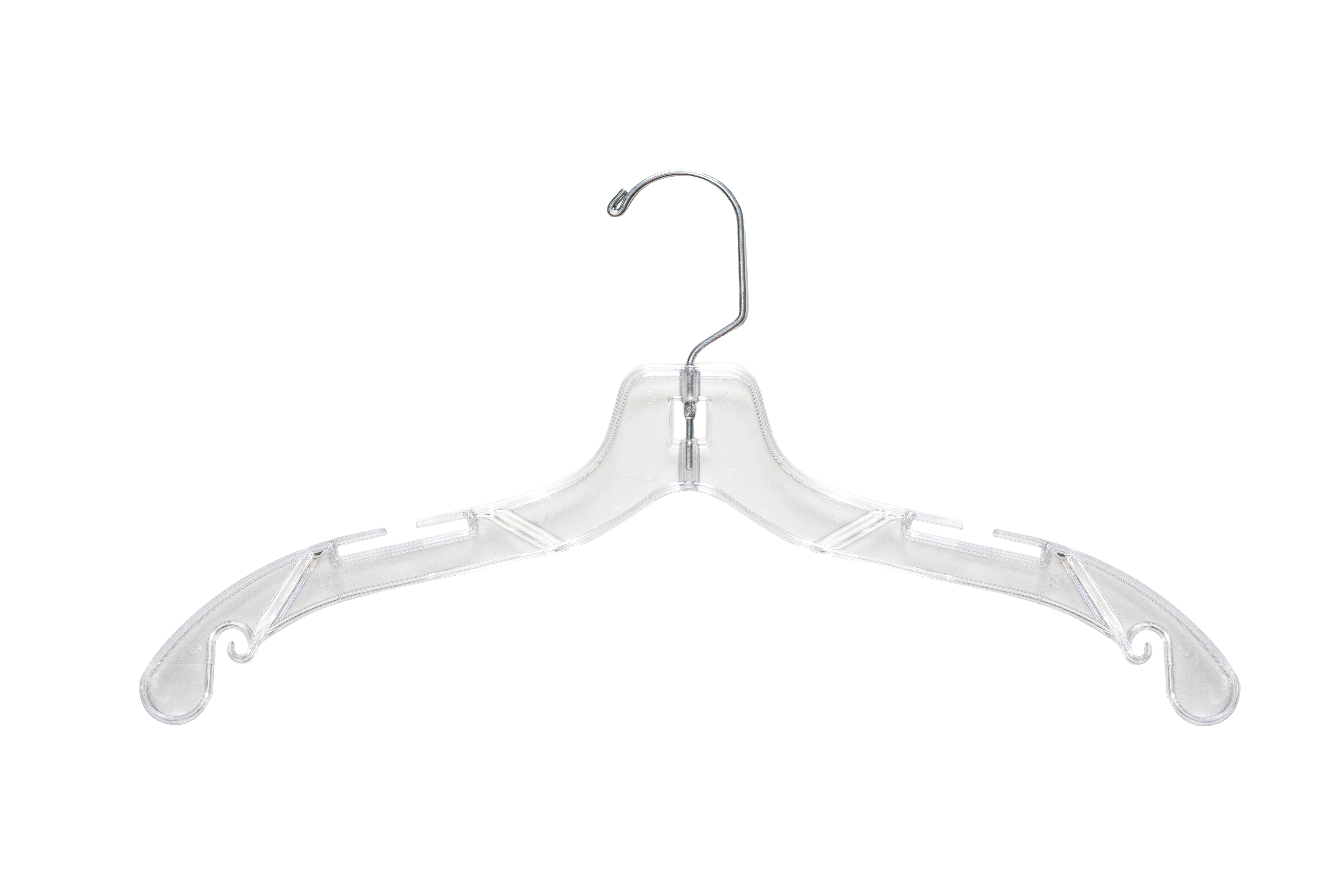 Children's Clear Plastic Suit Hanger w/Clips - 12Plastic