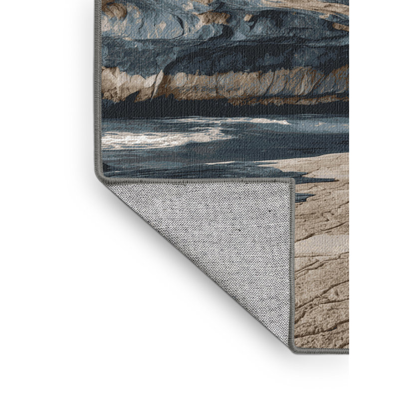 Washable Coastal Cave Coastal Area Rug, Rectangle 4' x 6'