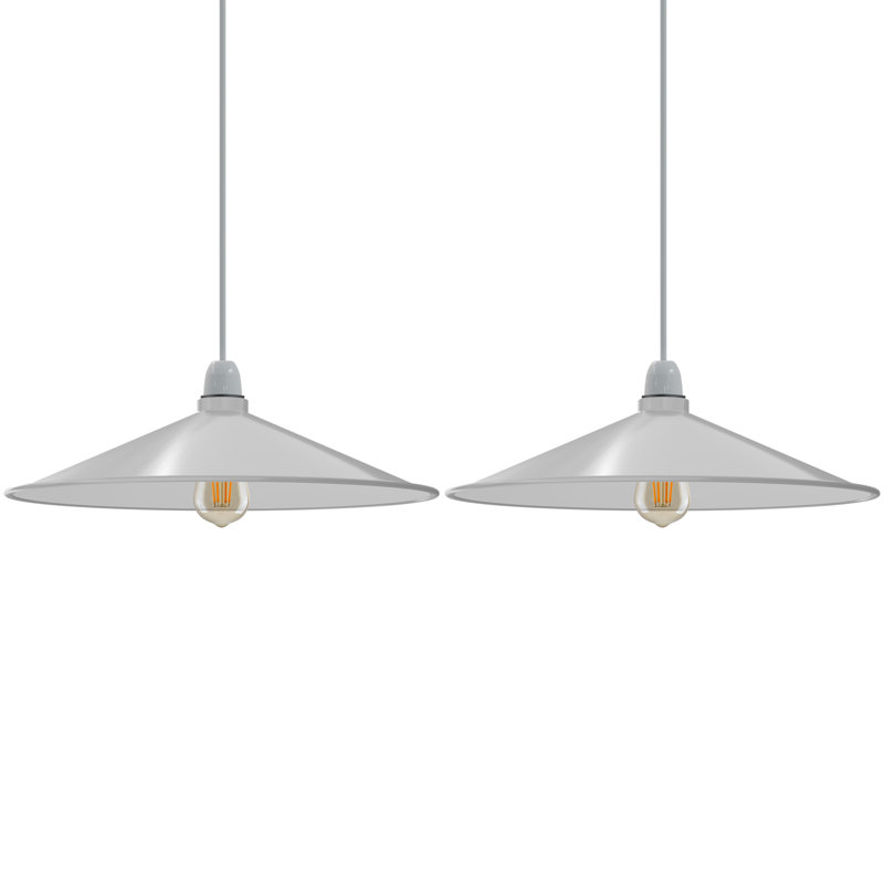 40cm Metal Cone Lamp Shade, White