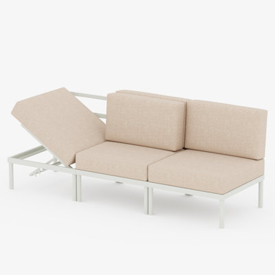 Aluminium 3-Person Sofa Seating Group With Cushions