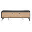 Meuble audio-vidéo de 72 pouces de style Mid-Century moderne avec console en stratifié noir et console de fabrication