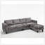 Canapé modulaire 5 places, avec repose-pieds de rangement, canapé modulaire convertible, canapé en L, méridienne réversible, canapé riveté, chenille-117801839