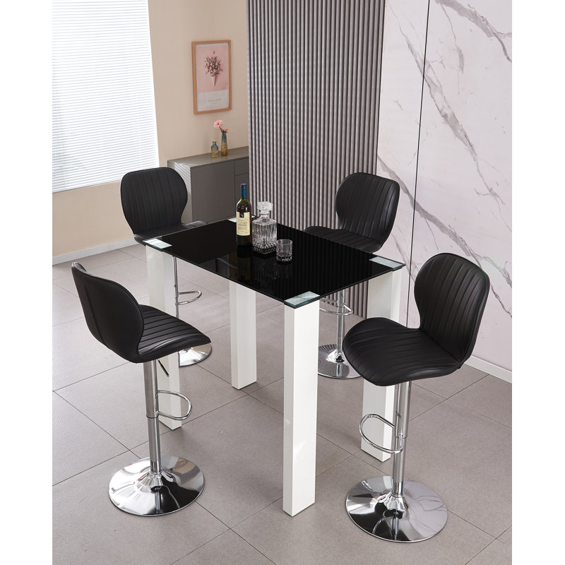 Ayveri 4 - Person Dining Set, Black