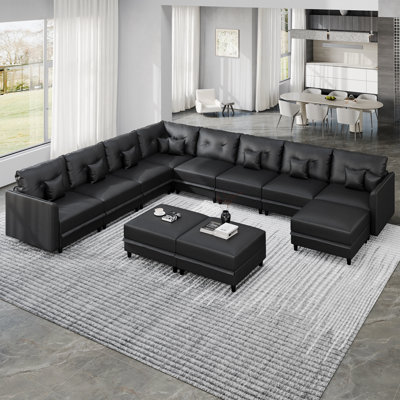 Edorta Upholstered U-Shaped Sectional