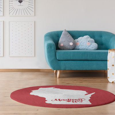 Tapis de poly-chenille de wisconsin madison