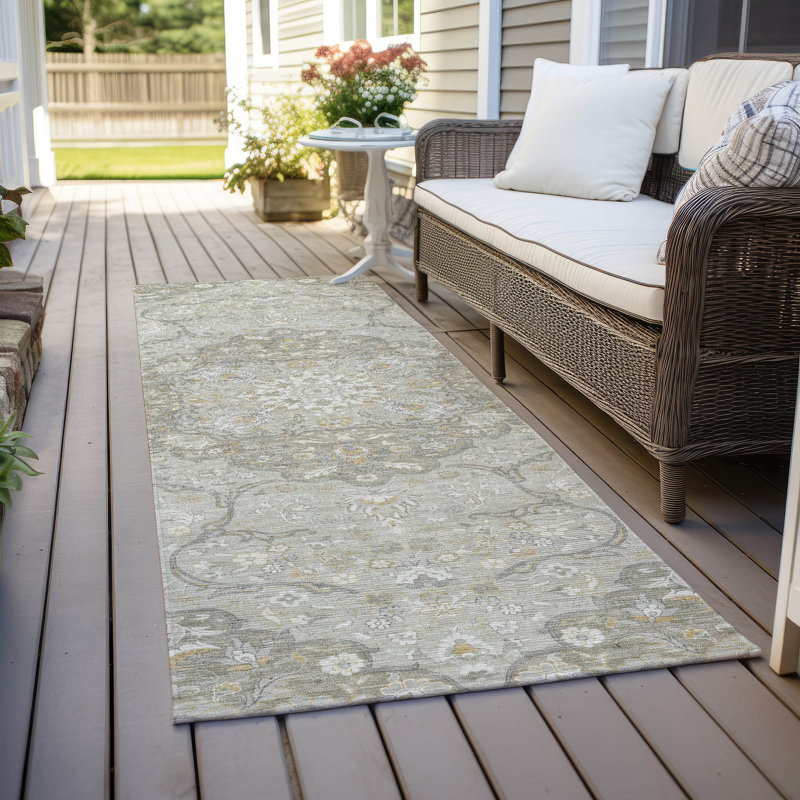 Tapis intérieur / extérieur brun Braeor, 2'3" x 7'6"