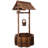 Rustic Wooden Wishing Well Planter Outdoor Home Décor For Patio, Garden, Yard W/Hanging Bucket
